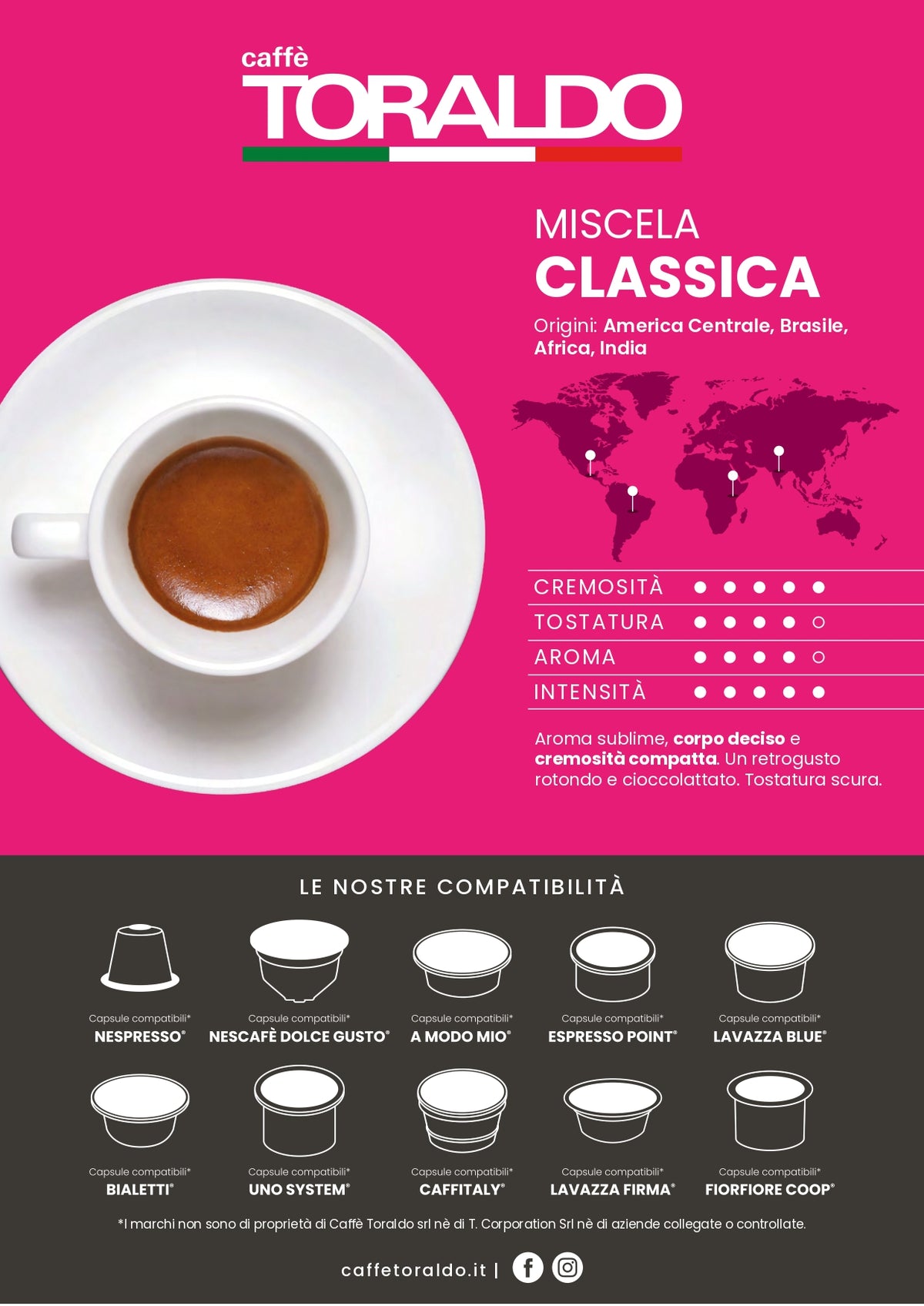 Dosettes de café 44 mm Toraldo Mélange Classique