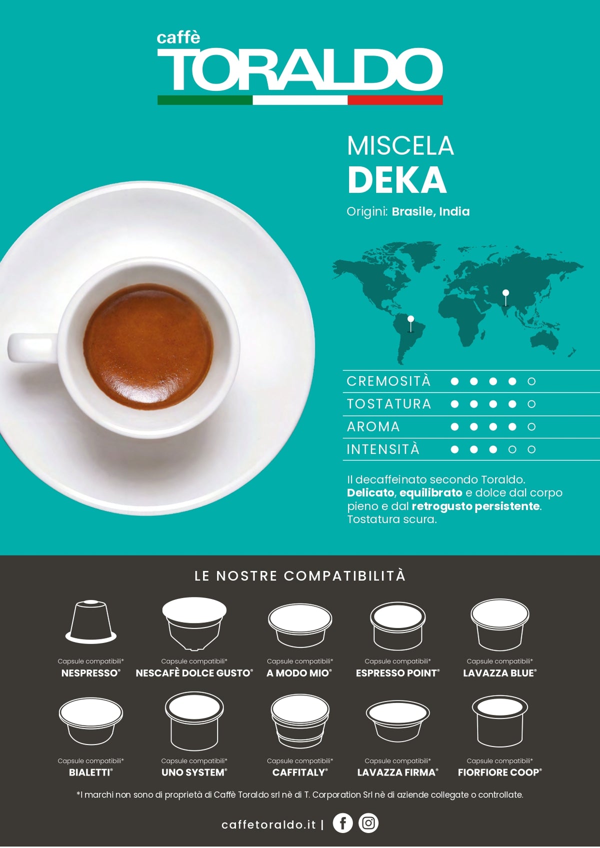 Capsule caffè Toraldo Deka compatibili BIALETTI