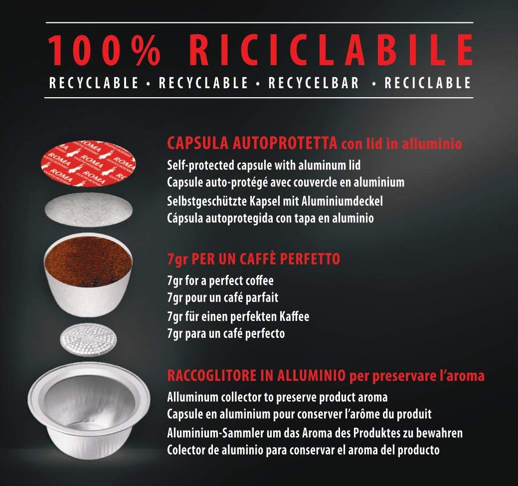 Caspule Caffè d'Italia Bialetti Roma (Gusto Intenso) compatibili Bialetti