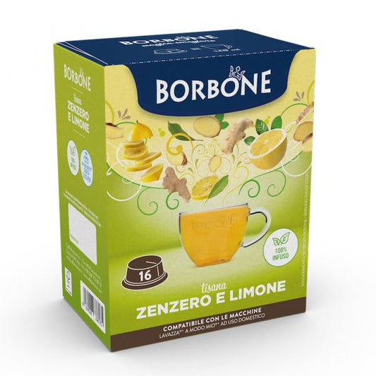 Capsules Borbone Soluble Tisane GINGEMBRE et CITRON x a modo mio